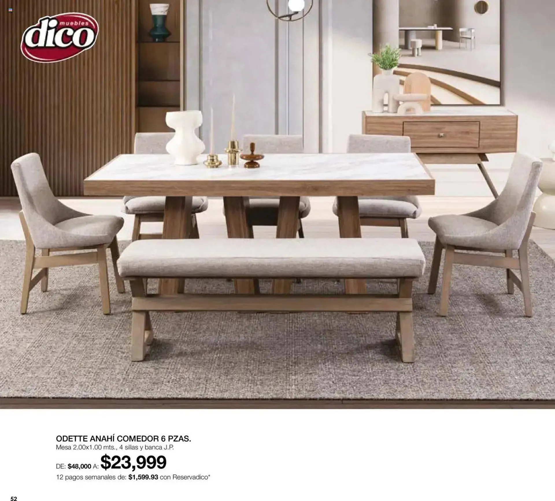 Catálogo de Catálogo Muebles Dico 1 de agosto al 1 de septiembre 2025 - Pagina 52