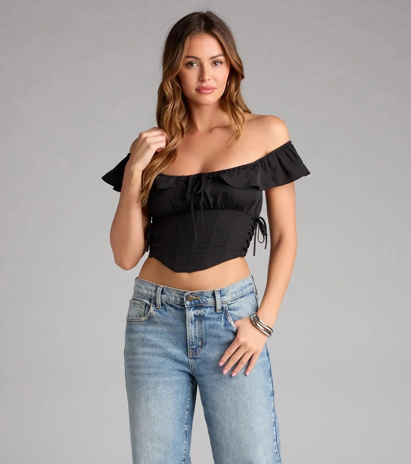 Drama Queen Energy Chiffon Corset Top