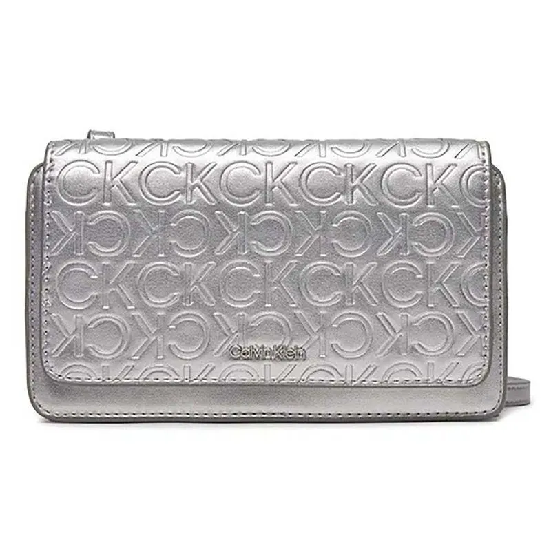 Bolsa Casual Para Dama Calvin Klein Silver Emb/Deb K60K611384-PE6