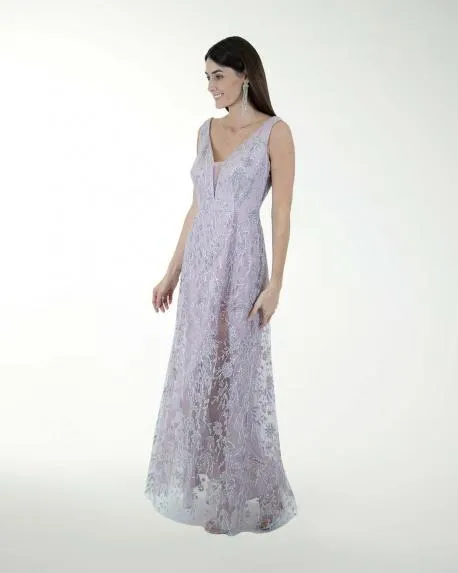 VESTIDO CL ENTALLADO ESCOTE EN V