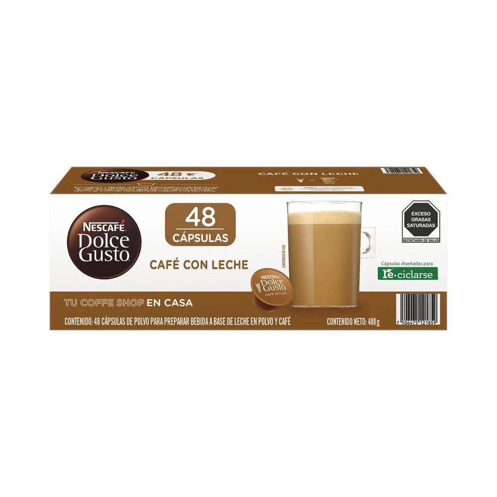 Cápsulas Café con Leche Nescafé Dolce Gusto 48 Piezas
