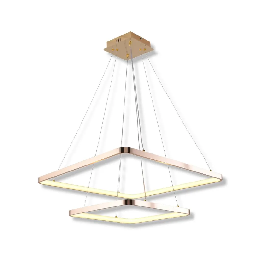 Lampara Colgante Led Moderno a Control Remoto con Dimer de Intensidad y Temperatura de Color mas 3 Cambios de Luz Altura Regulable 104w