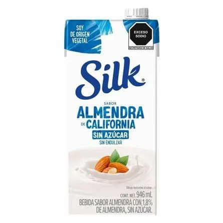 Bebida Vegetal Sabor Almendra de California Silk Sin Azúcar 946mL