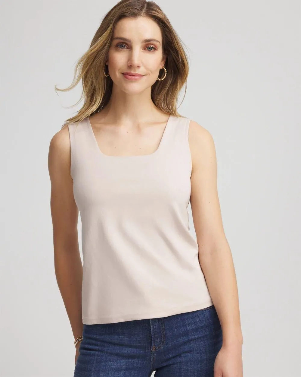 Jersey Knit Square-Neck Tank