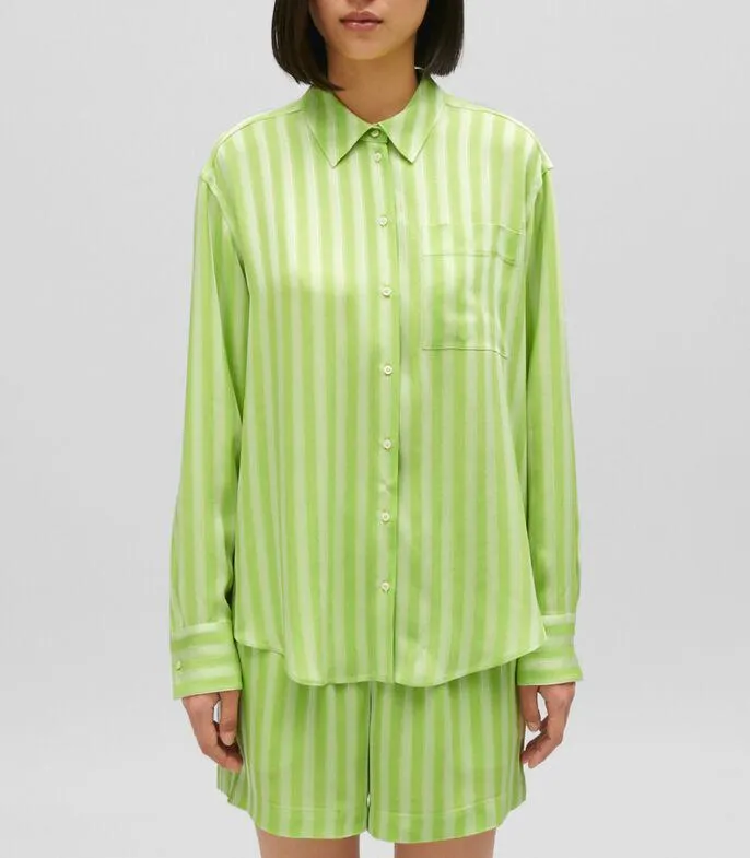 Camisa con rayas de manga larga Mujer