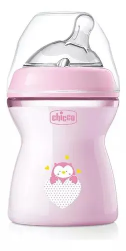 Chicco Biberón Natural Feeling 250 Ml Rosa Para Bebés Color Rosa claro