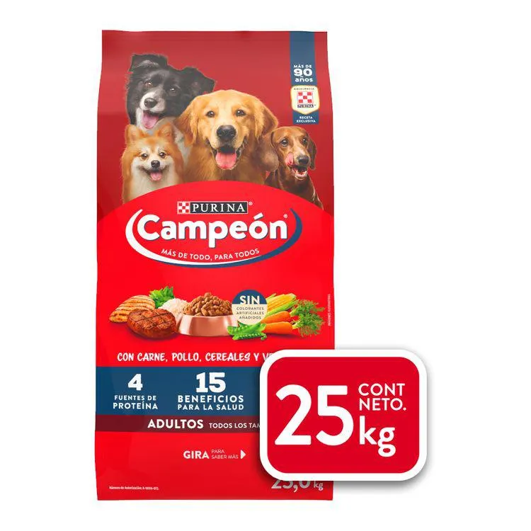 ALIMENTO CAMPEON ADULTO MEAT 25 KG - 1 pieza