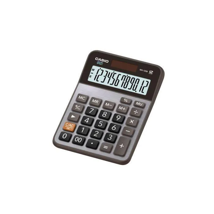 CALCULADORA DE ESCRITORIO CASIO MX120B-S-MC SOL/BAT. 12 DIG.NUM.GRANDE