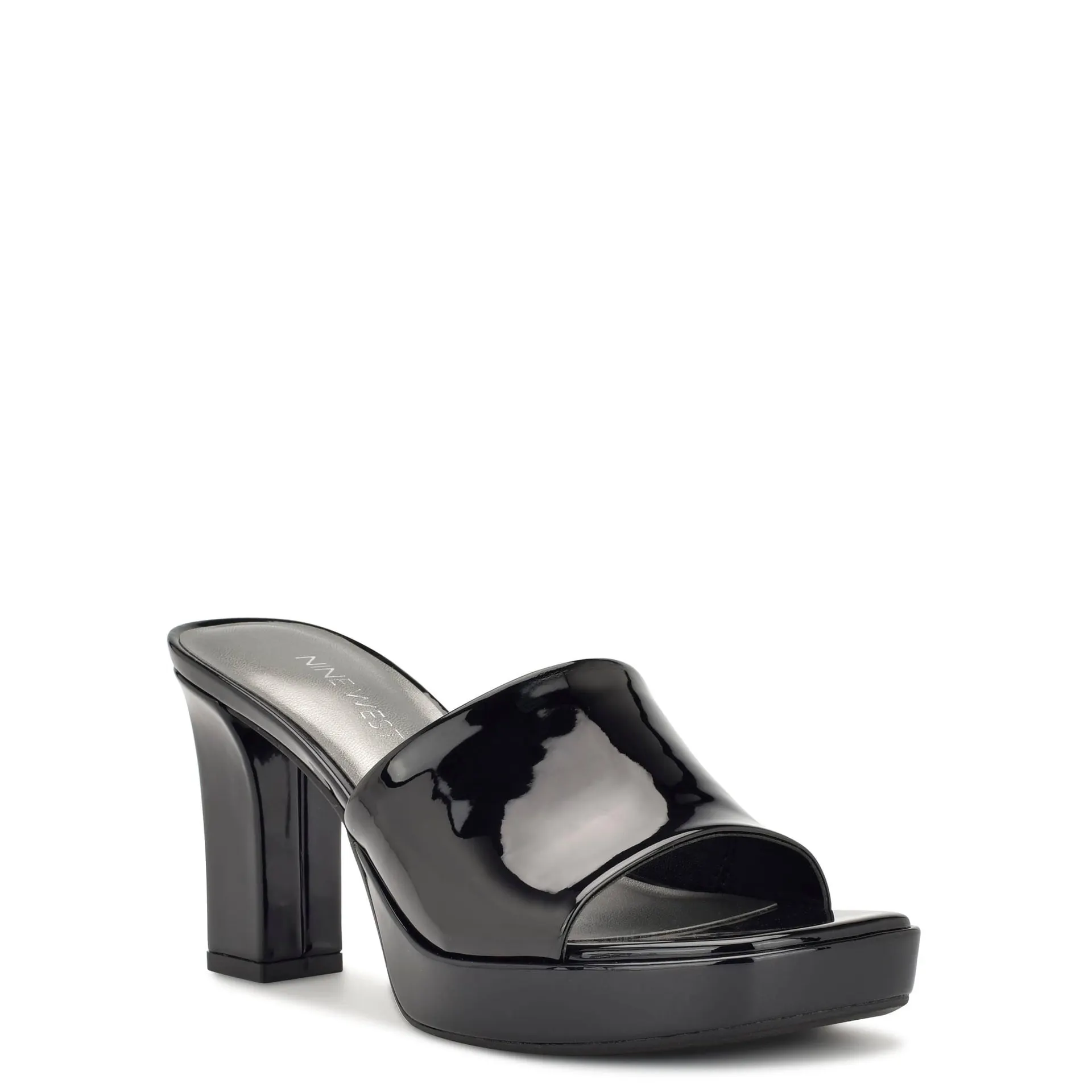 Zapato Destalonado Beril3 Piel Acabado Charol Negro Nine West