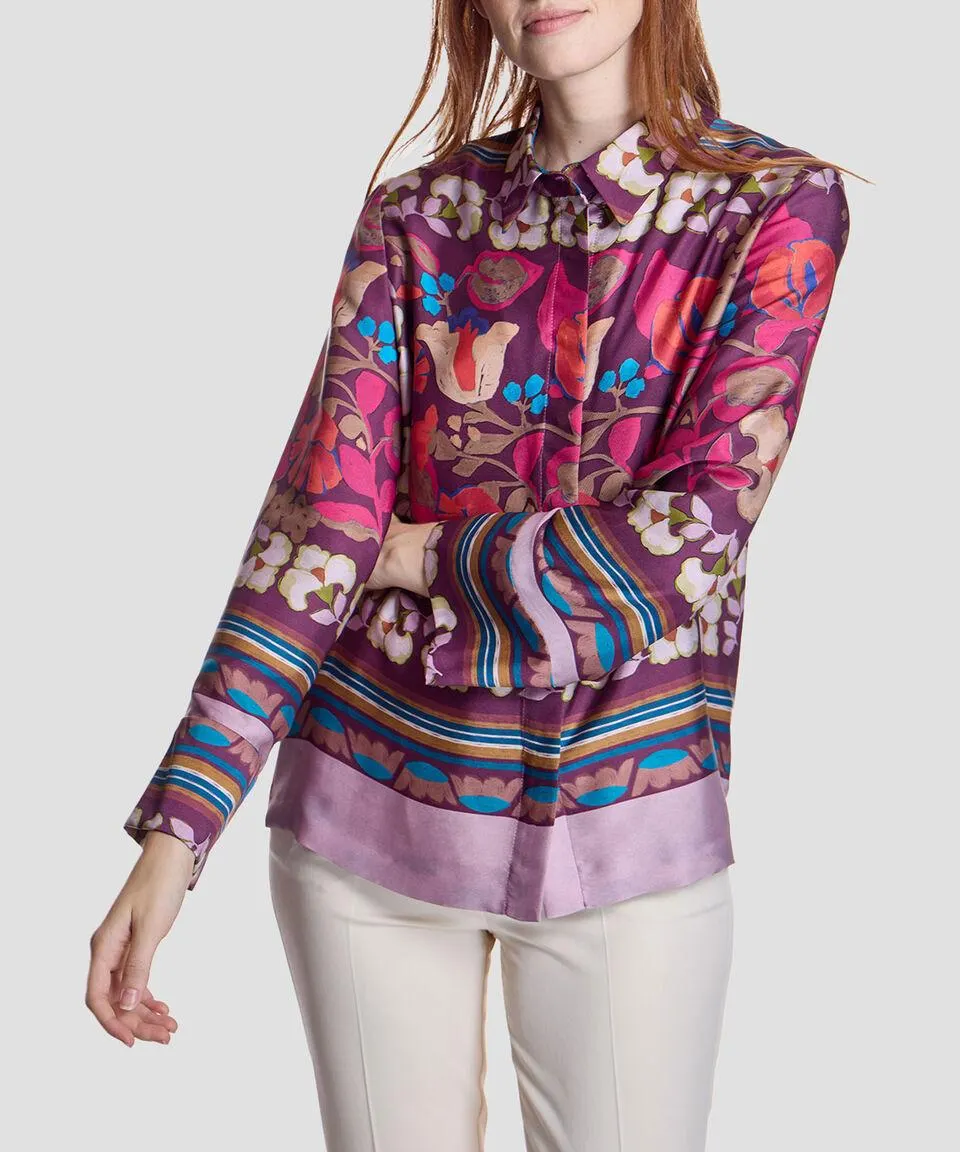 Blusa estampada con manga larga Mujer