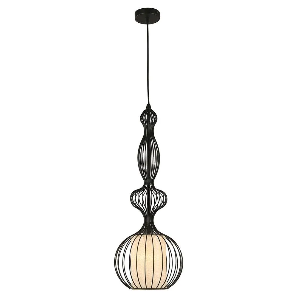 Lámpara Colgante Artistica de Color Negro 60 W de 1 Luz