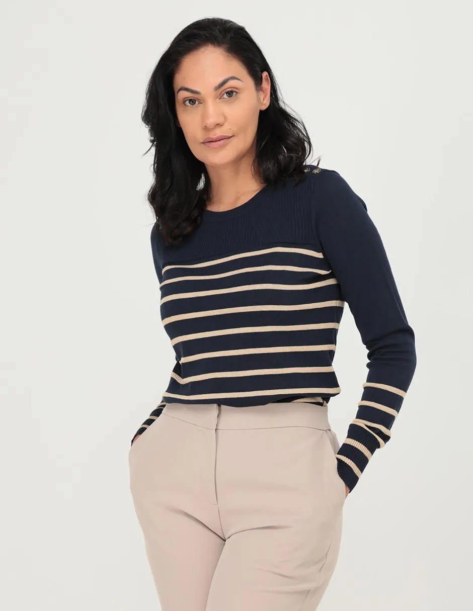 Suéter Liz Claiborne cuello redondo para mujer