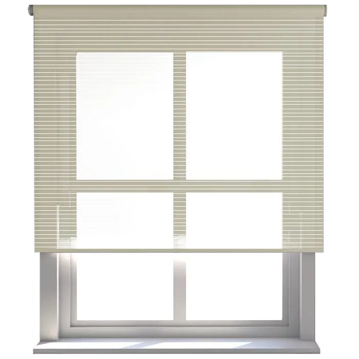 Persiana modelo traslúcida rayada color crema 140×180 51247 Homewell