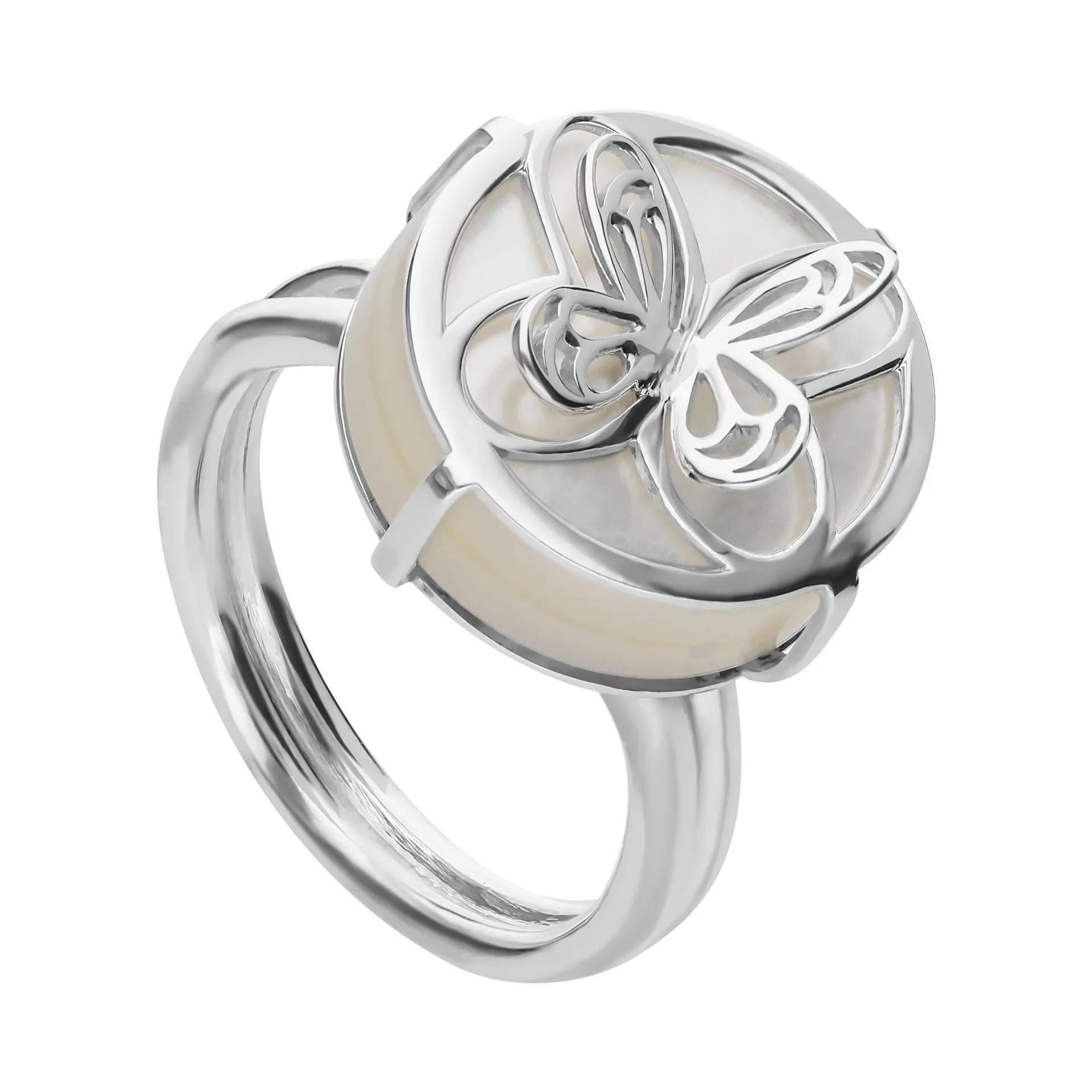 Anillo Aurora Mariposa Madre Perla Encapsulado Mini