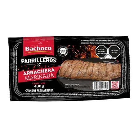 Arrachera Marinada de Res Parrilleros Bachoco 480 g