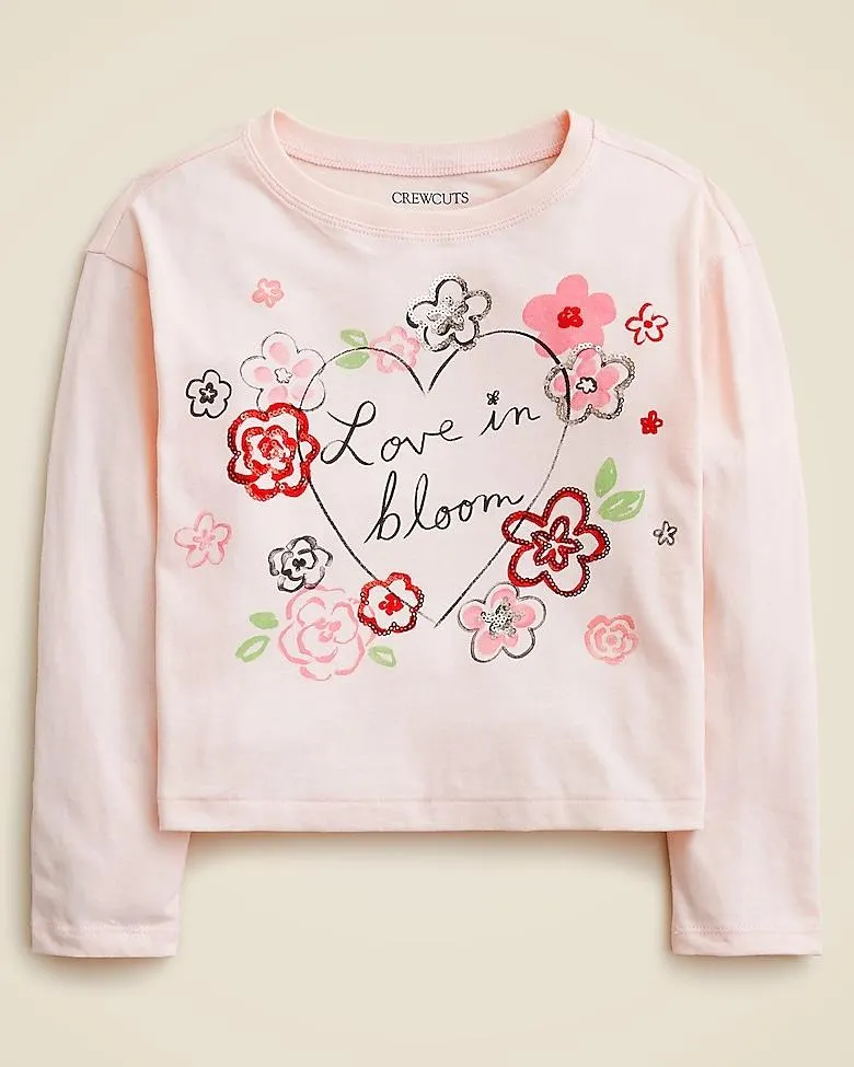 Girls' doodle floral graphic T-shirt