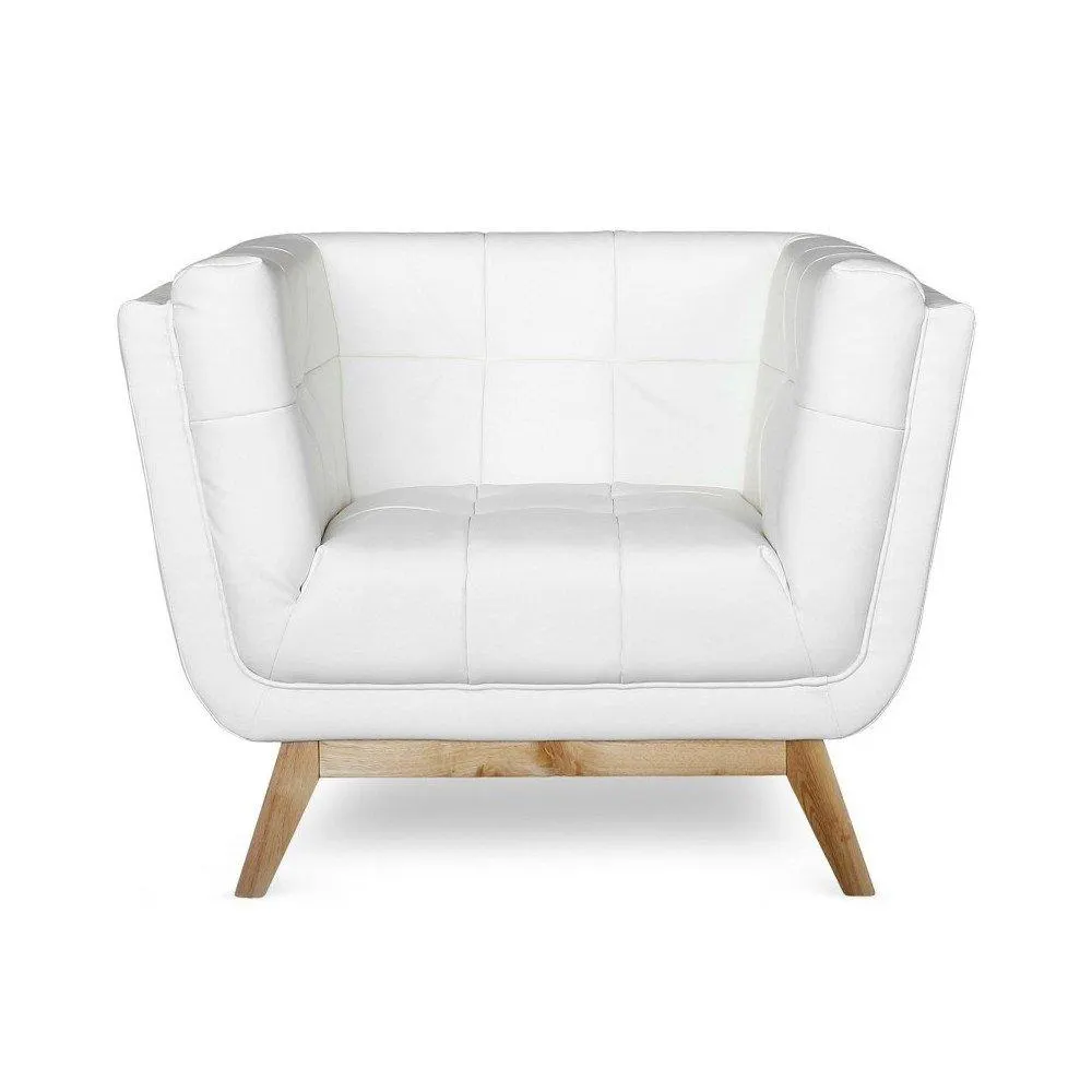 Dakota - Sillón estilo moderno en tactopiel color blanco