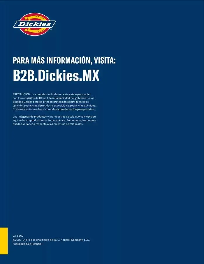 Catálogo de B2B Dickies Catalog 23 de octubre al 30 de abril 2025 - Pagina 72