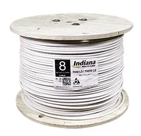 Cable de cobre 8 AWG blanco, tipo THW-LS/THHW-LS 600V 75°C/90°C Deslizable, Antiflama, 1 m, INDIANA SLLU17