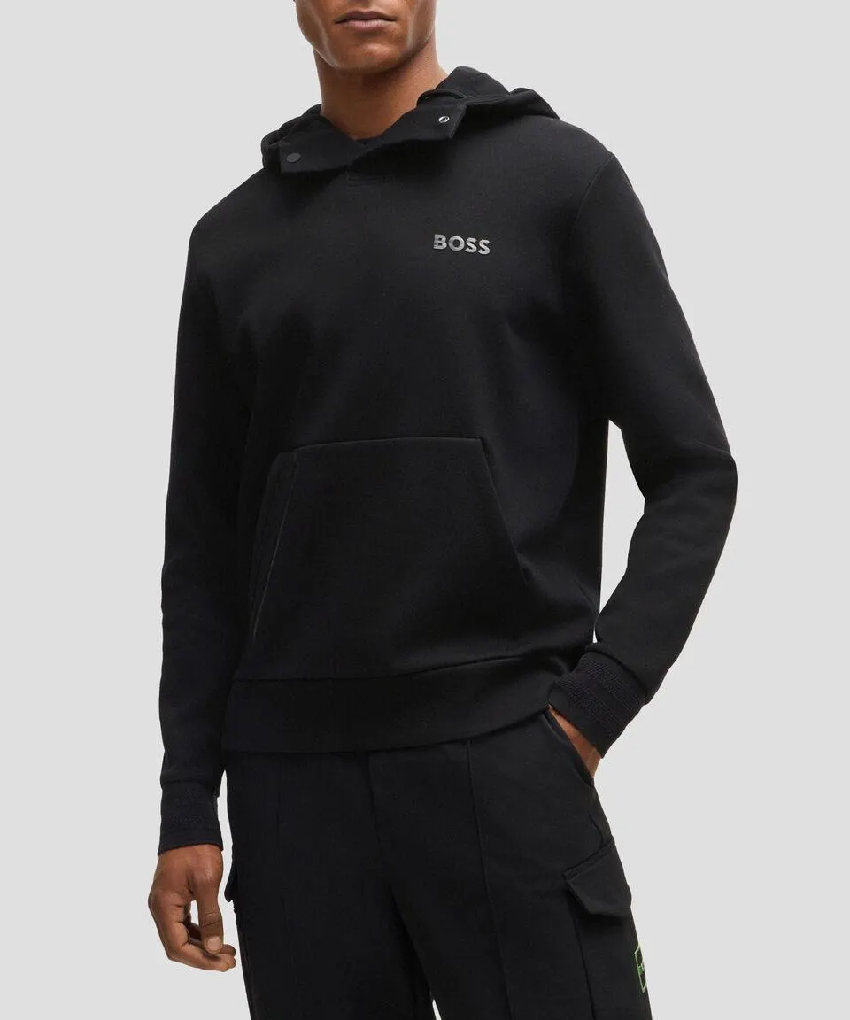 Sudadera con capucha de algodón con logo de efecto espejo Hombre