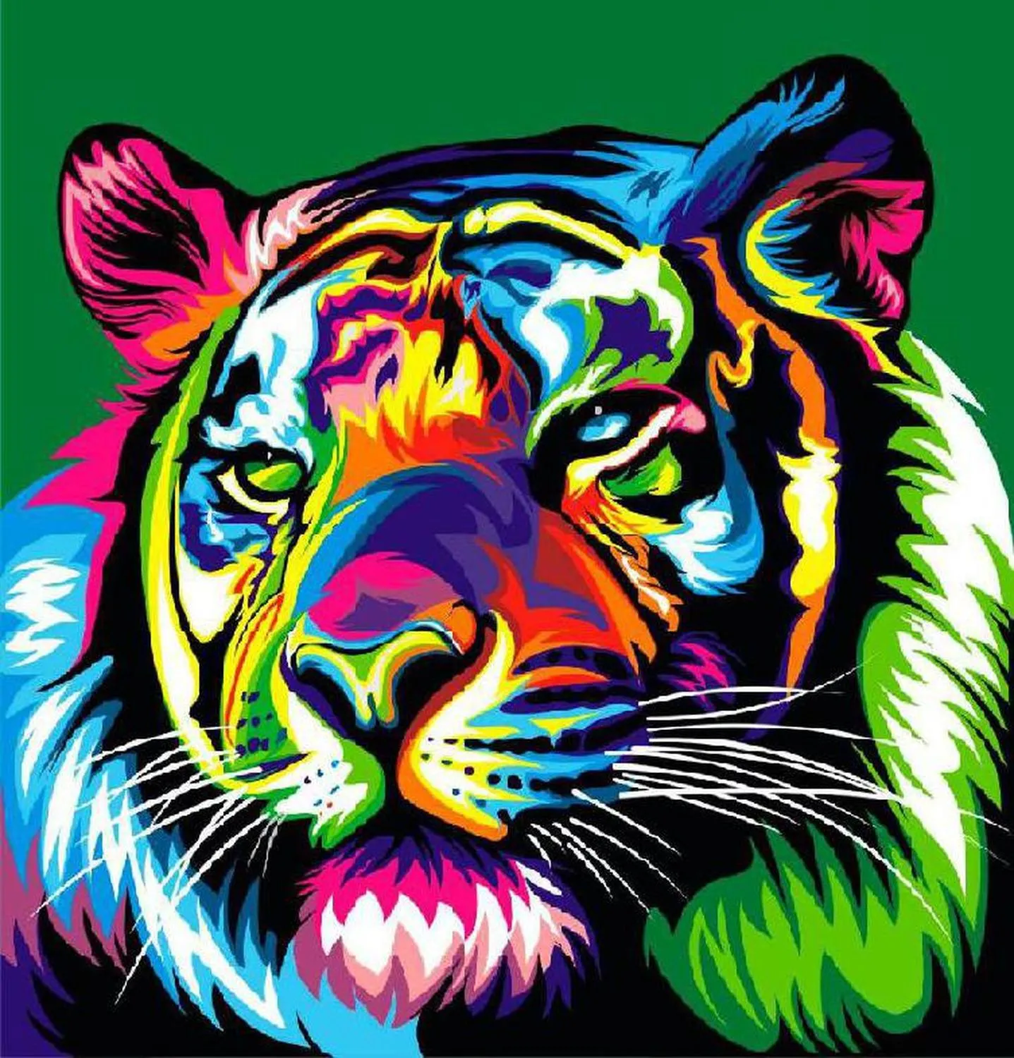 Pinta Por Numero Tigre De Colores