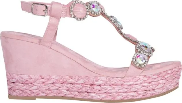 sandalia plataforma con piedras