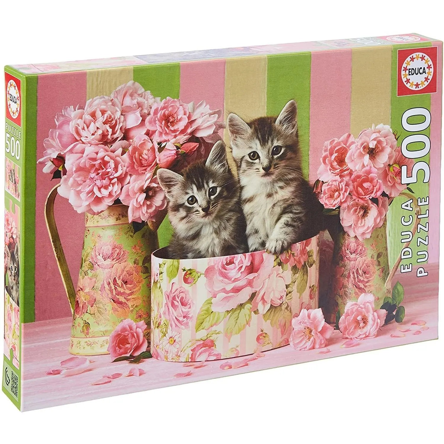 Rompecabezas Gatitos Con Rosas 500 Piezas