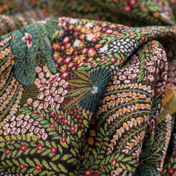 Gobelino Algodon- verde puntillismo victoriano