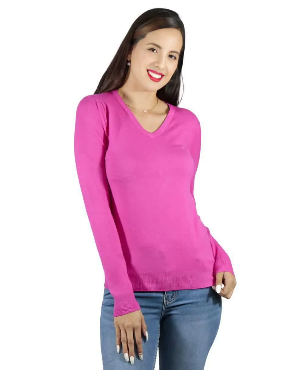 Suéter Malabis cuello V para mujer