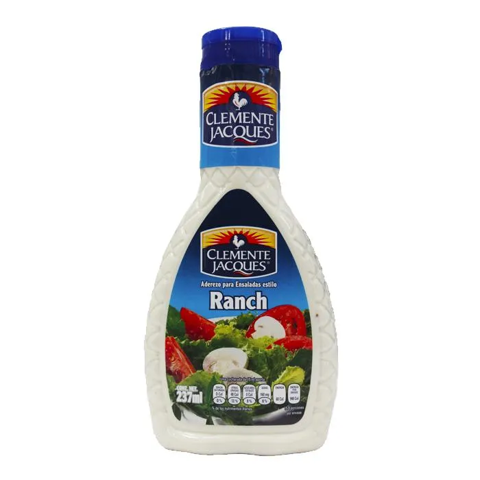 ADEREZO PARA ENSALADA RANCH CLEMENTE JACQUES BOTELLA 237 ML.