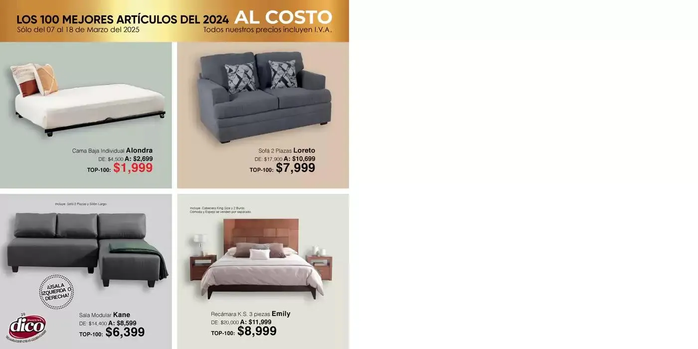 Catálogo de Muebles Dico Top 100 Centro 2025 7 de marzo al 18 de marzo 2025 - Pagina 20