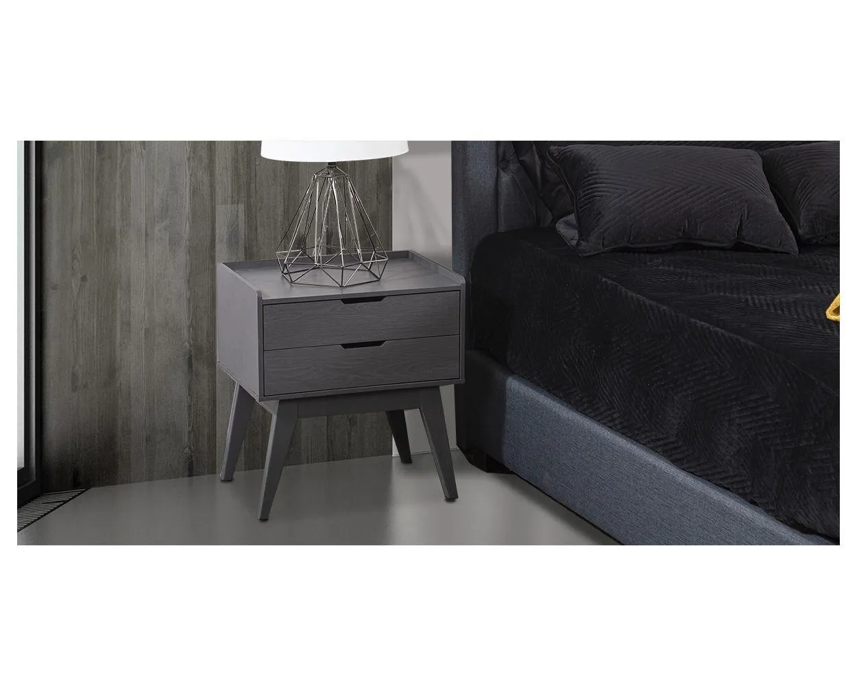 Buró Con Dos Cajones Zeus Gris