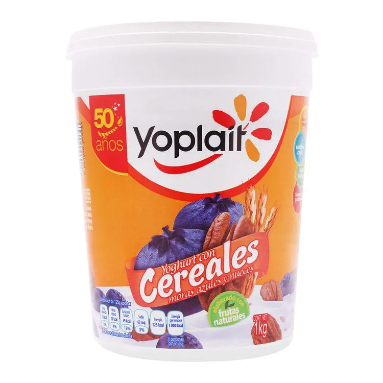 Yoghurt Yoplait Cereales 1Kg Mora Azul - Yoplait - 1 pieza