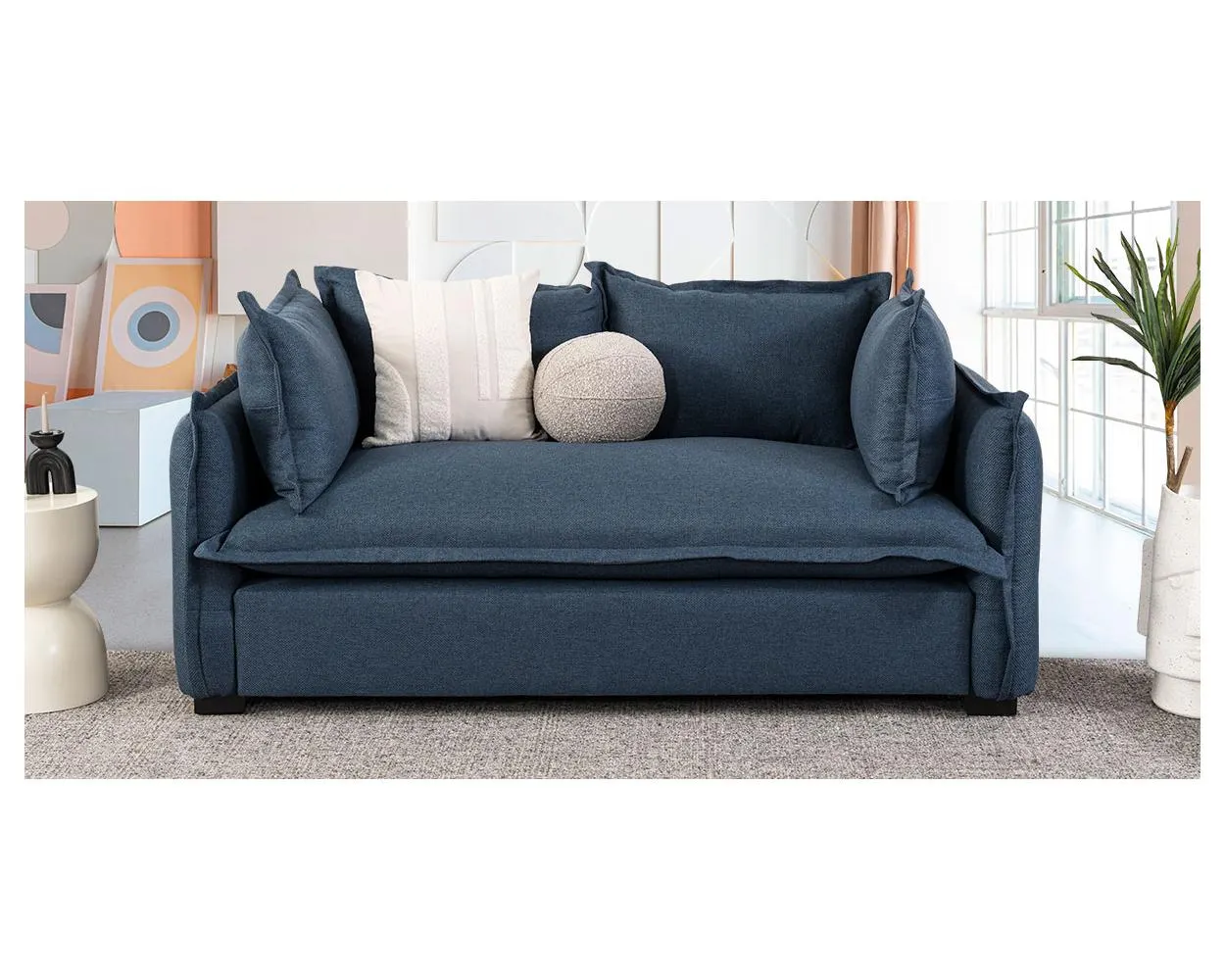 Sofá 3 Plazas Polet Azul Marino