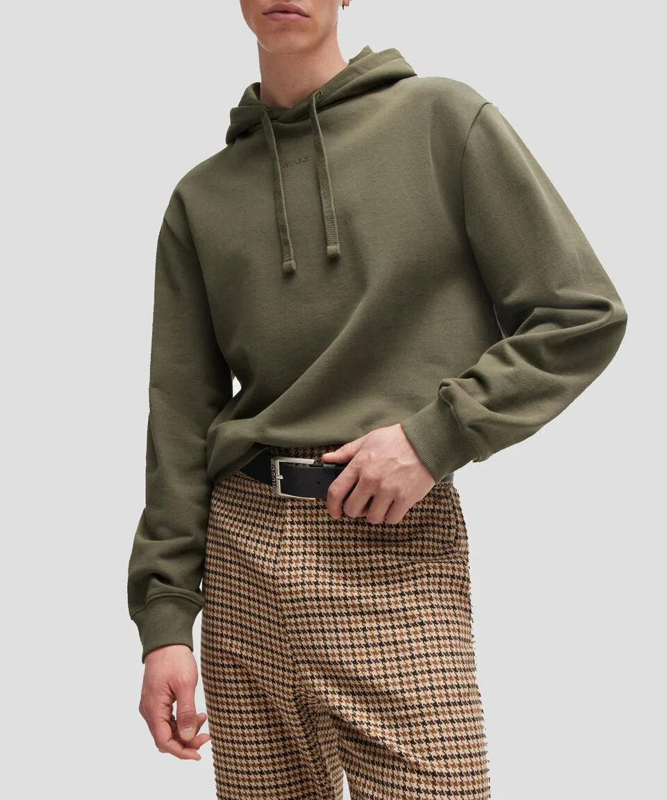 Sudadera con capucha relaxed fit en felpa de algodón con logo estampado Hombre