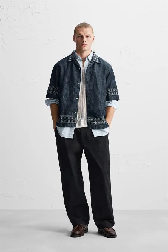 CAMISA MEZCLILLA BORDADOS