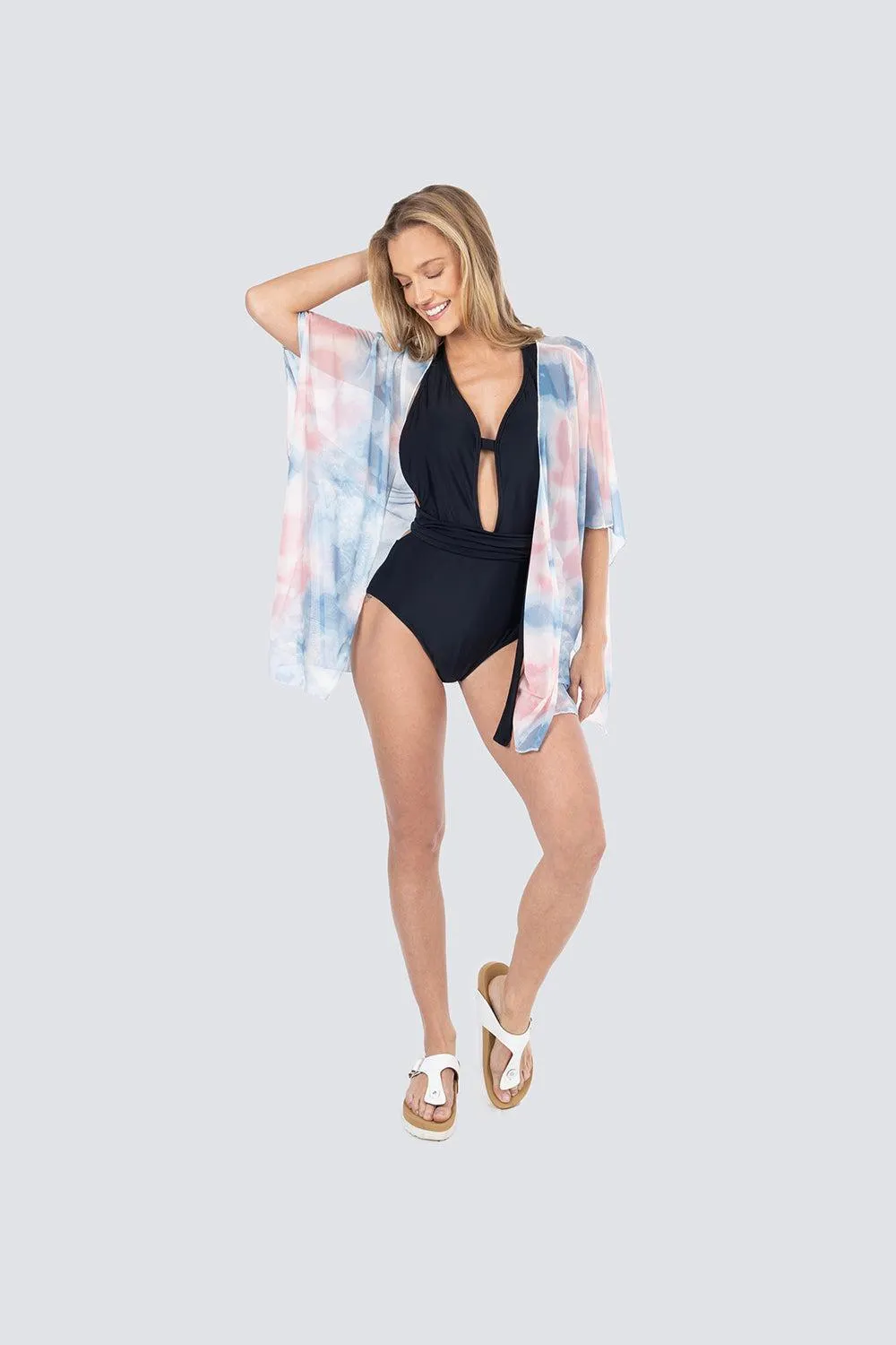 Salida de playa multicolor