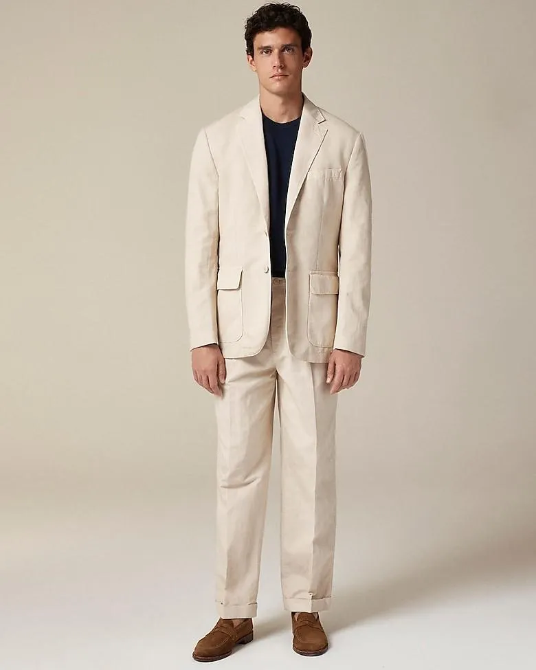 Crosby Classic-fit suit jacket in garment-dyed Italian cotton-linen blend
