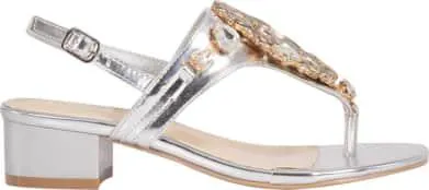 sandalia tacón bajo con piedras