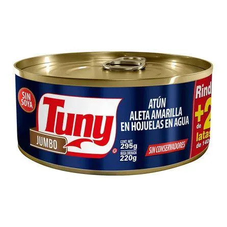 Lomo De Atún Tuny En Agua Jumbo 295 Gr Lata