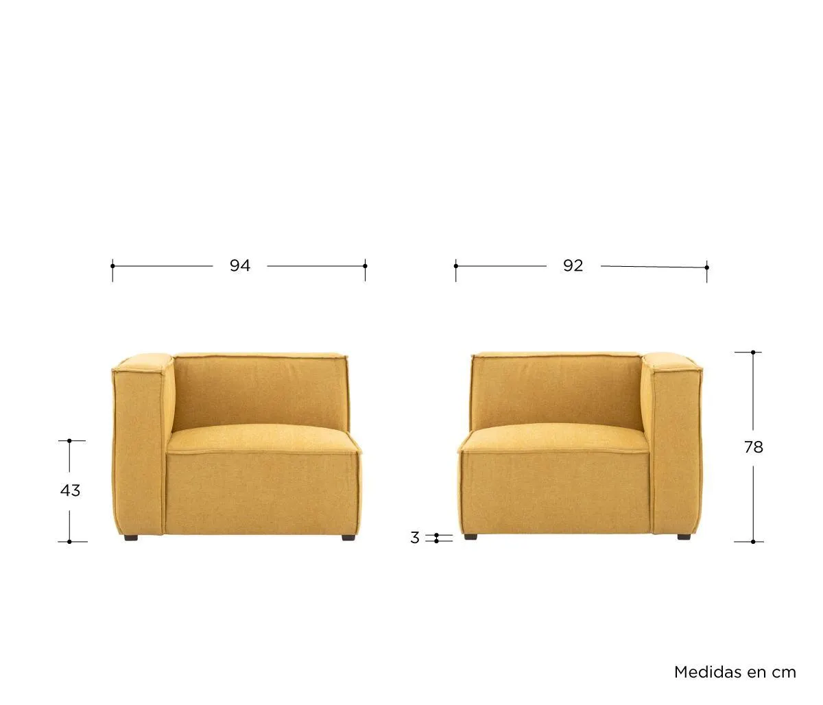 Módulo Brera brazo izquierdo - Mostaza