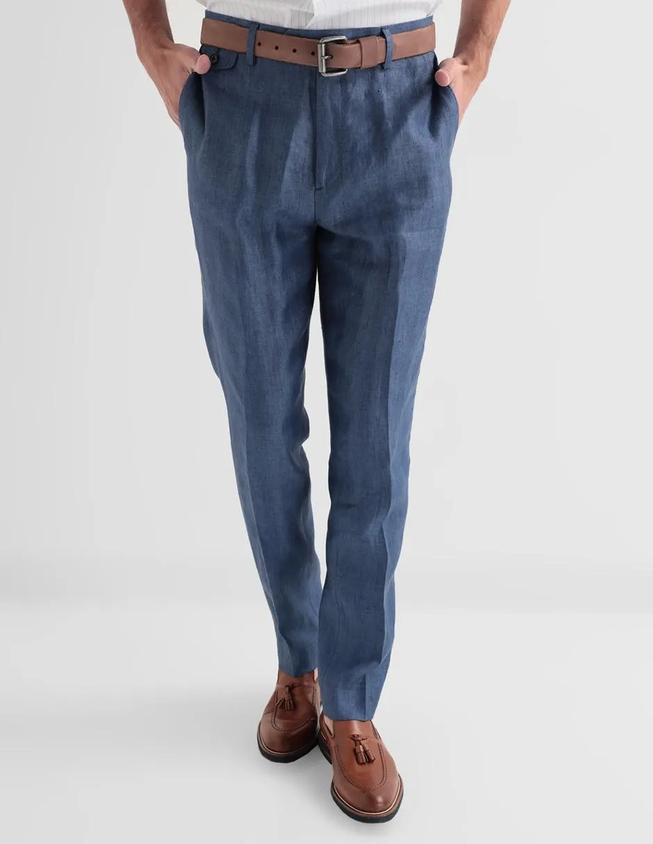 Pantalón slim de lino para hombre