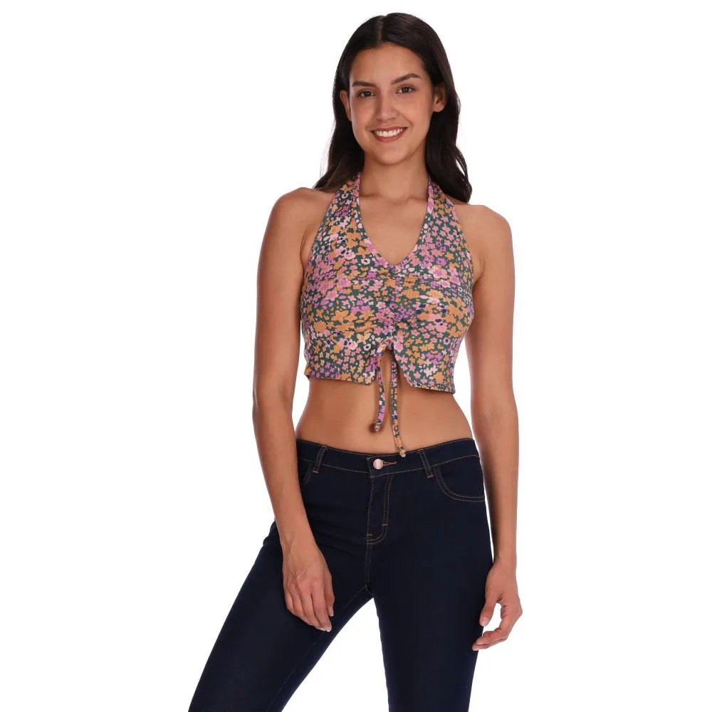 Blusa Mujer Con Abertura Y Cuello V Diseño Flores