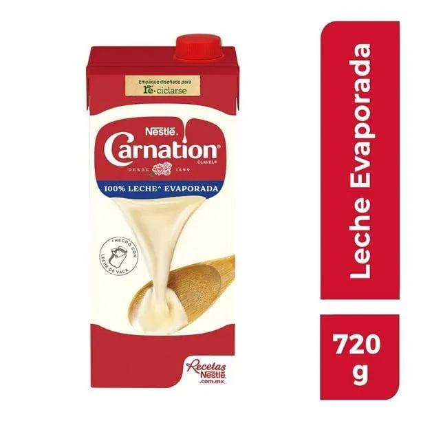 Leche evaporada Carnation clavel 720 g