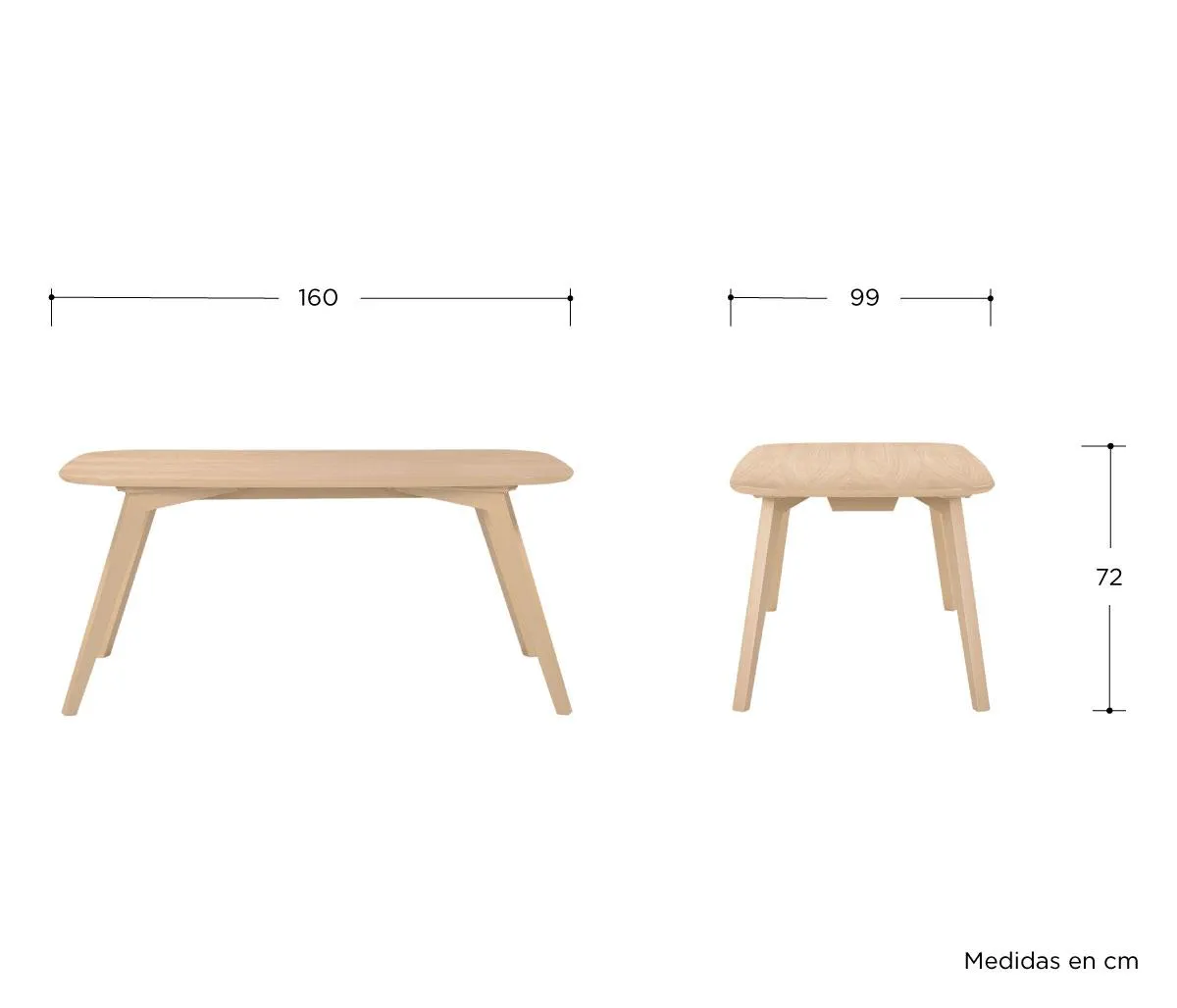 Mesa de comedor Talitha 160cm - Encino