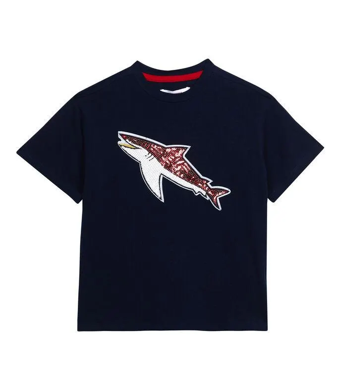 Playera con tiburón de manga corta Niño