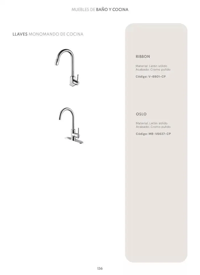 Catálogo de Muebles de Baño y Cocina 14 de noviembre al 31 de marzo 2025 - Pagina 136