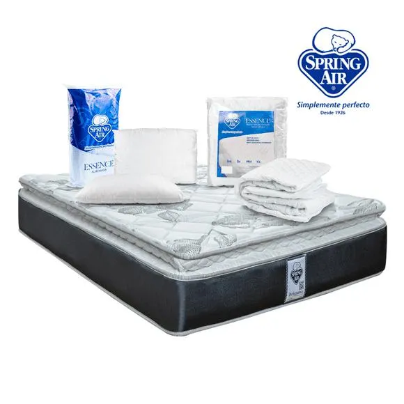 Paquete Colchon Matrimonial + 2 Almohadas + Cubre Colchon Spring Air Smith