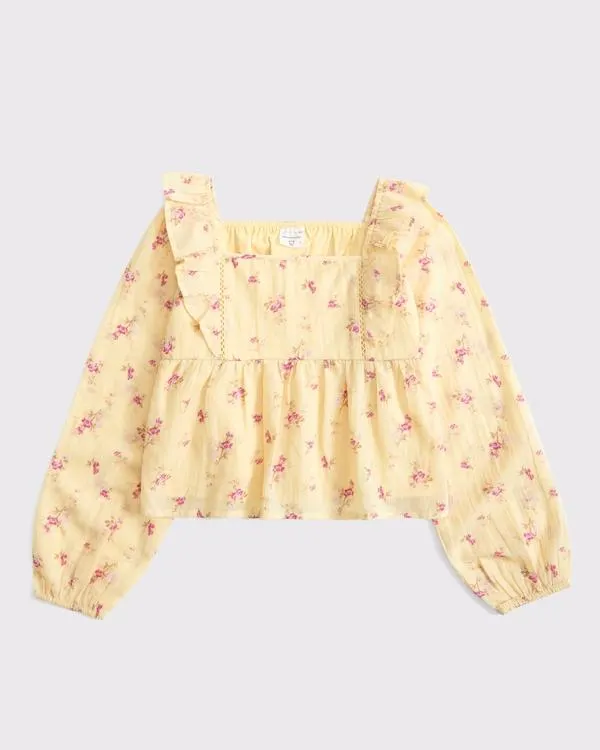 puff sleeve babydoll top