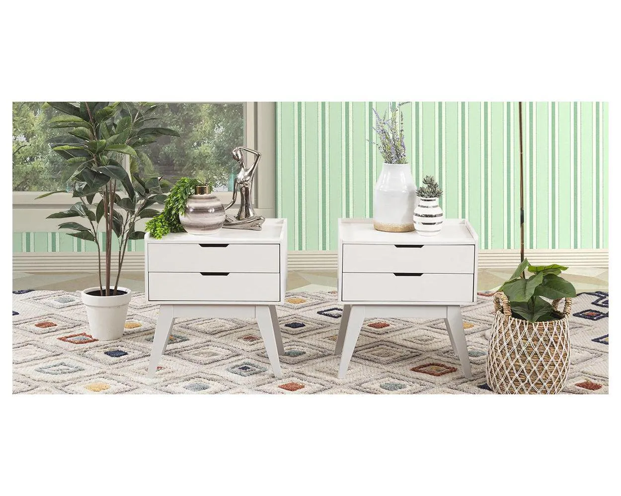 Buró con 2 Cajónes Zeus Blanco I